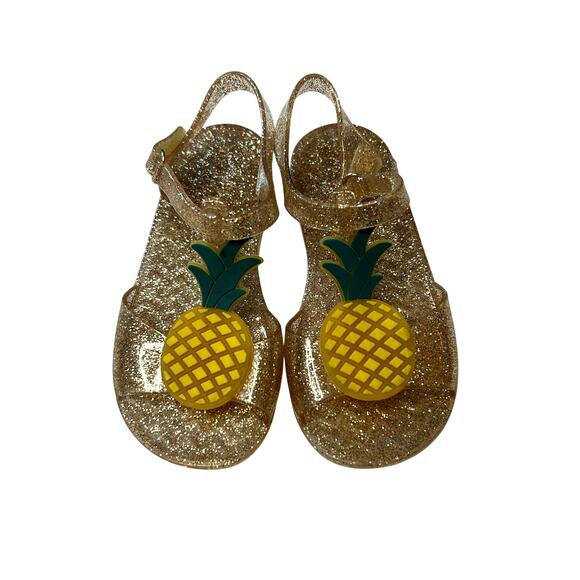 Old Navy Jelly T-Strap Pineapple Sandals 8 - Picture 1 of 4